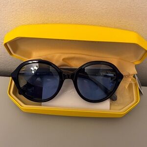 NWT Swarovski round blue sunglasses.